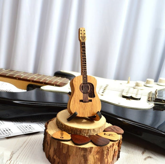 Wooden Guitar Pick Box with Stand - Coolpho