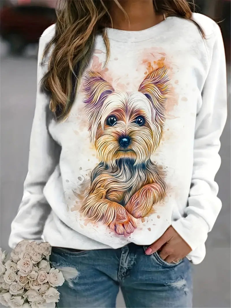 Free Shipping! I Cozy Dog Print Sweater