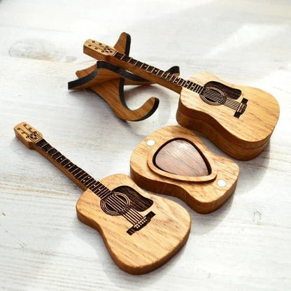 Wooden Guitar Pick Box with Stand (55% Off Last Day) - Coolpho