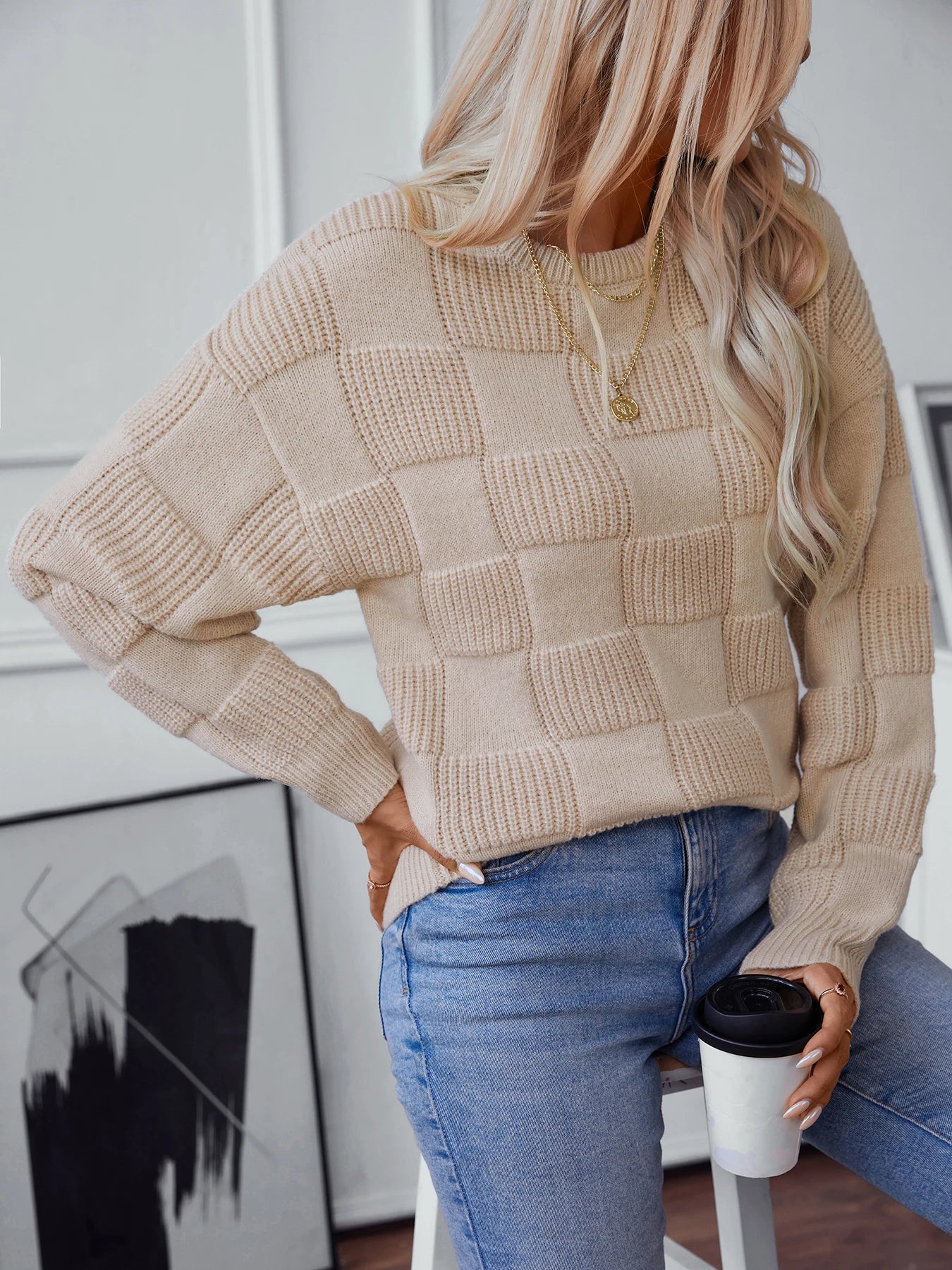 Free Shipping! I Cozy Chic Round Neck Knit Sweater