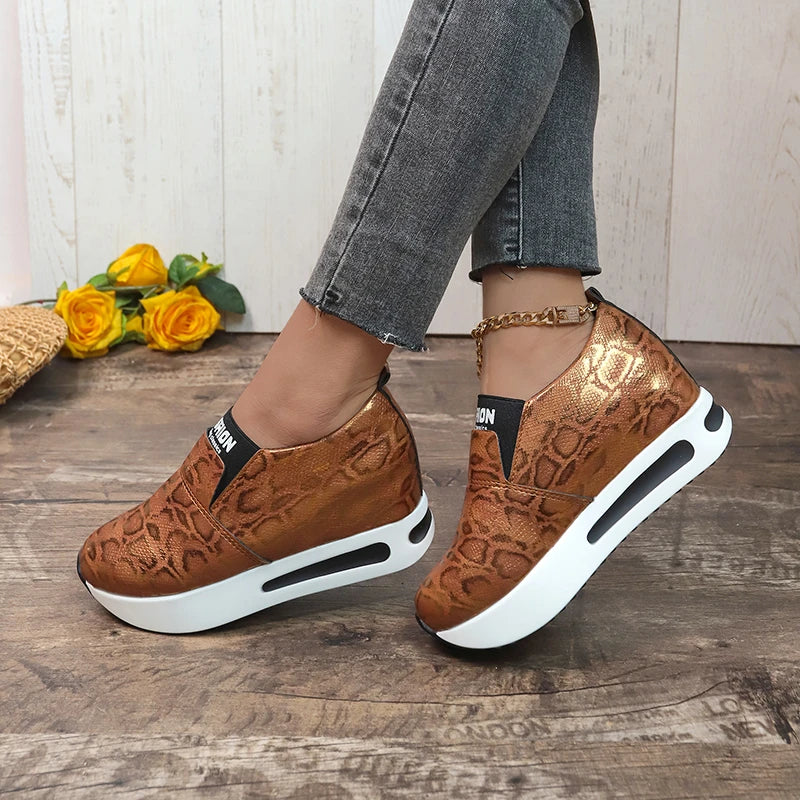 Free Shipping! I Leopard Print Slip-On Chunky Loafers