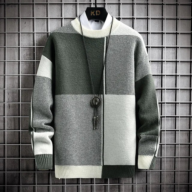 Men’s Leisure Color Block Knit Sweater