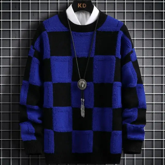 50% OFF + Free Shipping! I Men’s High-Quality Plaid Knit Sweater