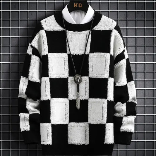 50% OFF + Free Shipping! I Men’s High-Quality Plaid Knit Sweater