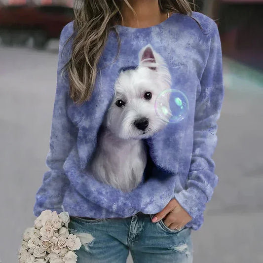 Free Shipping! I Cozy Dog Print Pullover