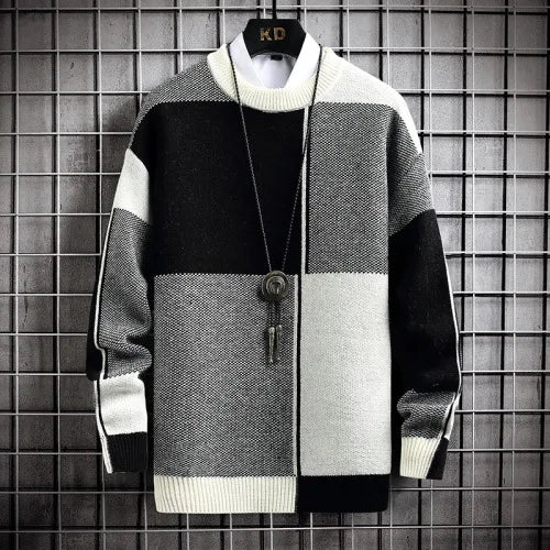 Men’s Leisure Color Block Knit Sweater