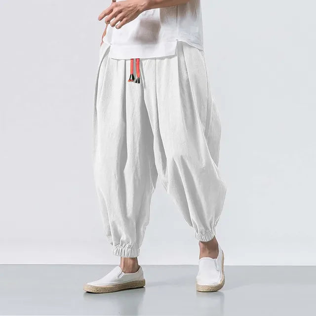 Loose Fit Casual Linen Trousers