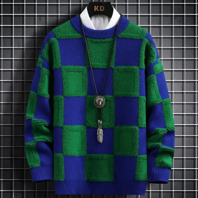 50% OFF + Free Shipping! I Men’s High-Quality Plaid Knit Sweater