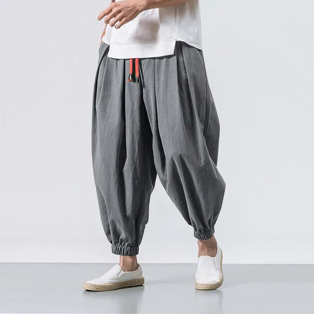 Loose Fit Casual Linen Trousers