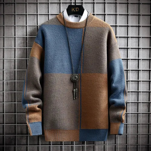 Free Shipping! I Men’s Leisure Color Block Knit Sweater