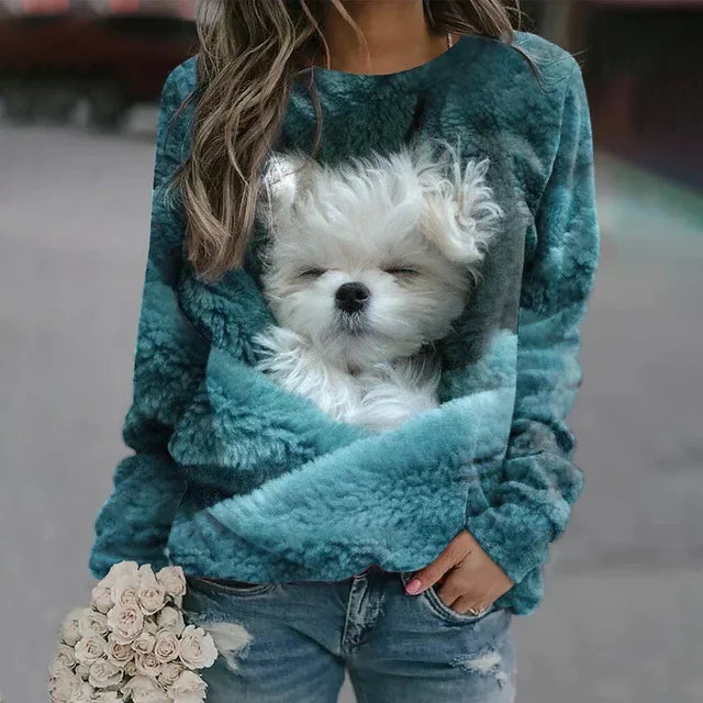 Free Shipping! I Cozy Dog Print Sweater