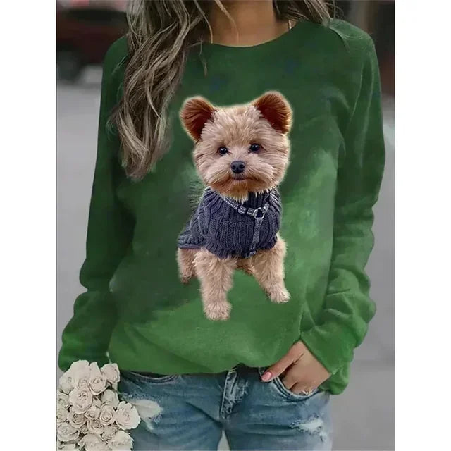 Free Shipping! I Cozy Dog Print Sweater