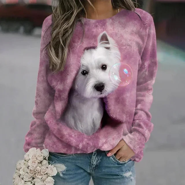 Free Shipping! I Cozy Dog Print Pullover