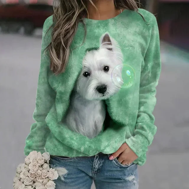 Free Shipping! I Cozy Dog Print Pullover