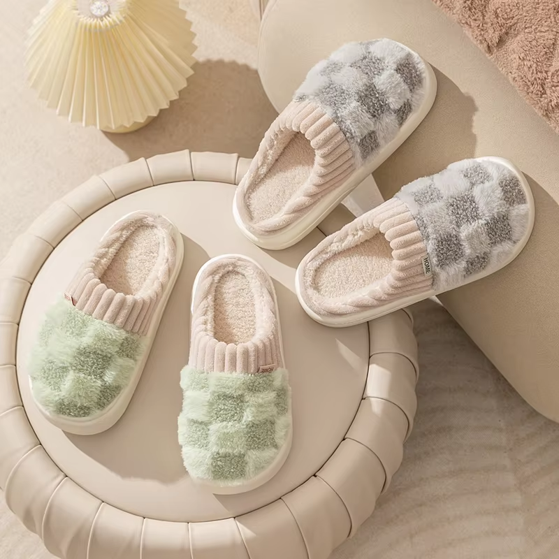 SoftSlip™ Comfy Plaid Flat Slippers - Free Shipping!