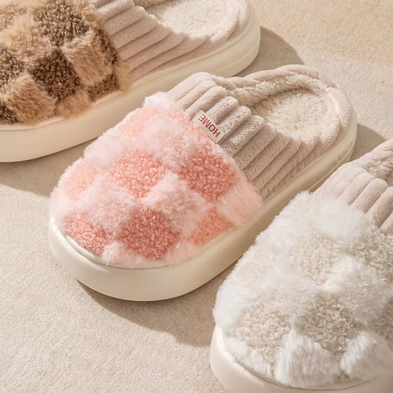 SoftSlip™ Comfy Plaid Flat Slippers - Free Shipping!