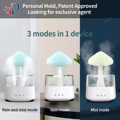 Mushroom Diffuser with Rain - Custom Max Line Rain Cloud Humidifier - Coolpho