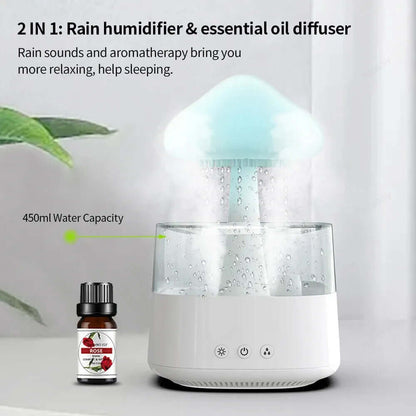 Mushroom Diffuser with Rain - Custom Max Line Rain Cloud Humidifier - Coolpho