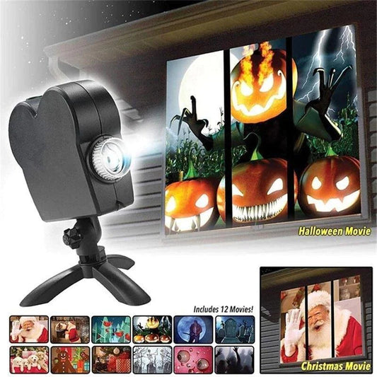 🎃 Halloween Ultra-Deluxe Projector (12 videos + Projector + Screen) - Coolpho